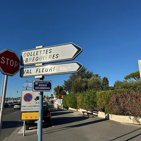 Side Ocean View Studio, 24h Check-in And Out, Air Conditioner, Close To Airport * Cagnes-sur-Mer